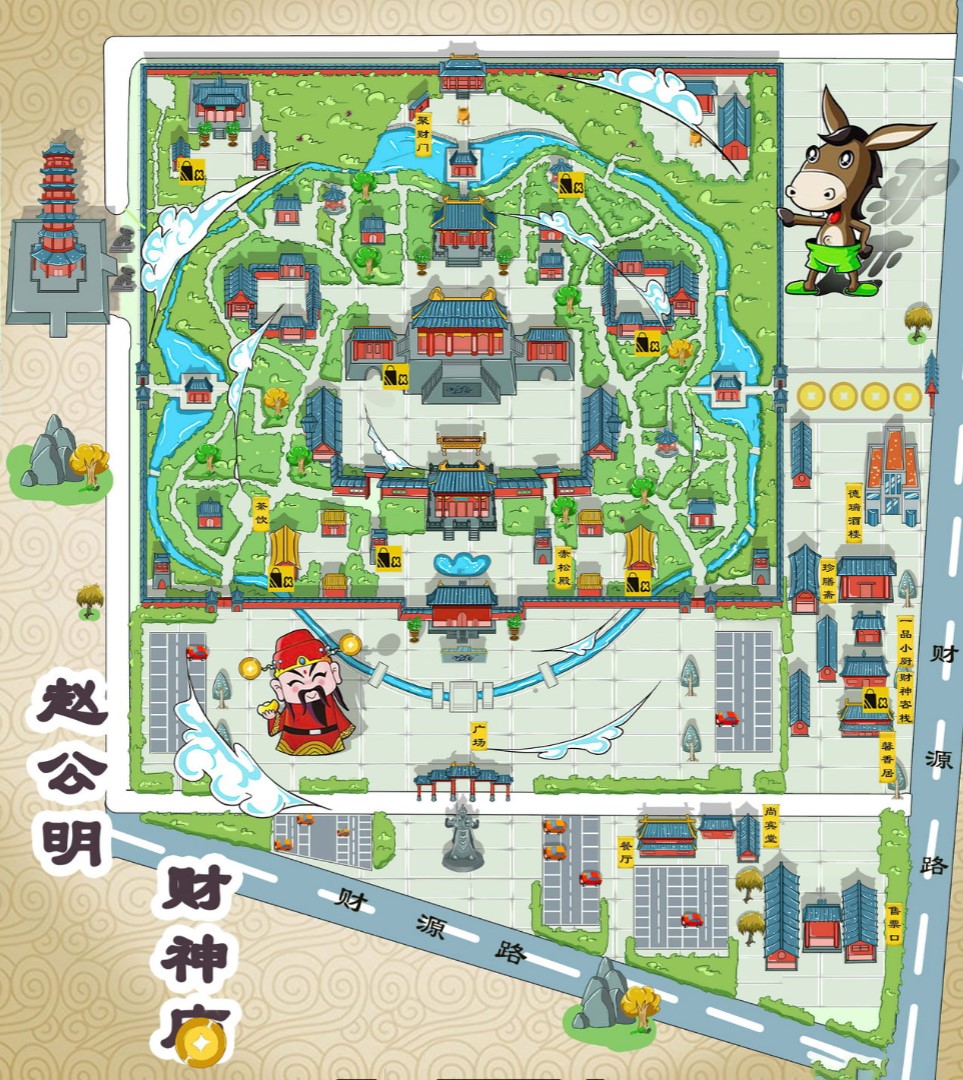 蕲春寺庙类手绘地图
